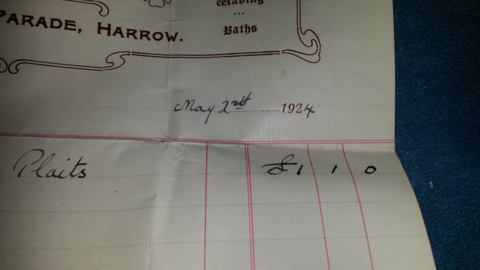 1924 Maison Grosvenor pair of Side Plaits with bill of sale