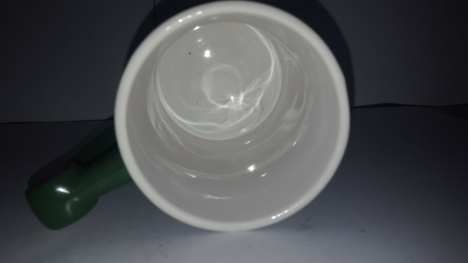 Molson Old Style Pilsner Beer Mug Cup Glass White Rabbit Green mug Red Handle