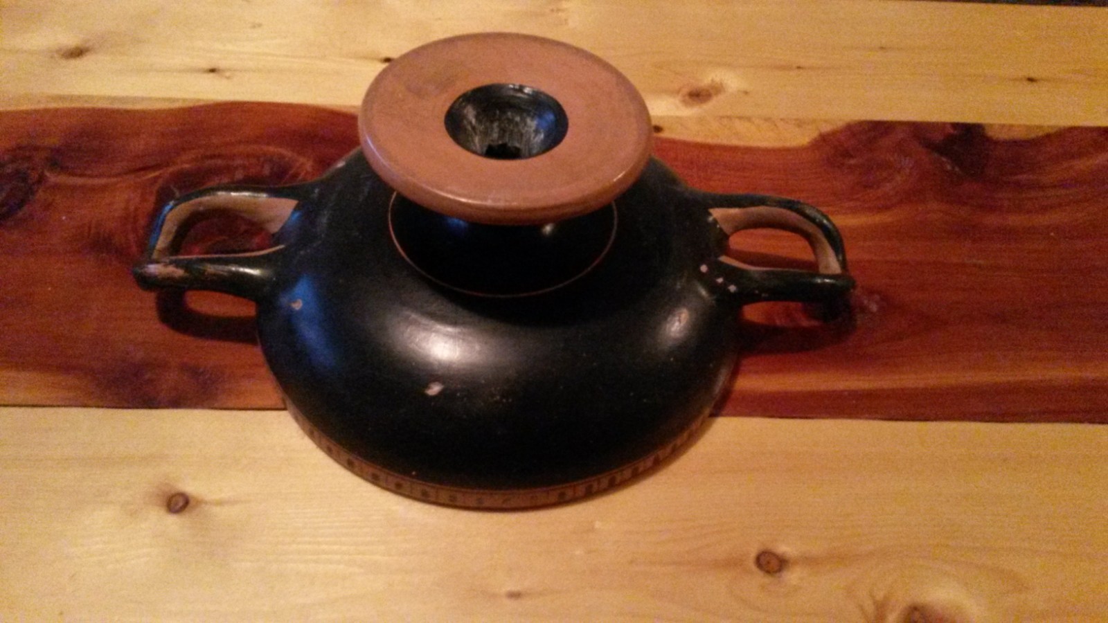 Greek/Roman pottery footed kylix wine cup reproduction replica red figure