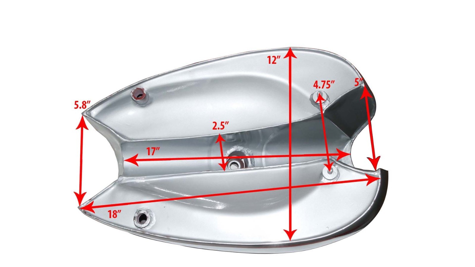 BSA Gold Star B34 A7 Petrol Gas Fuel Tank Chrome Plated & Silver Painted 