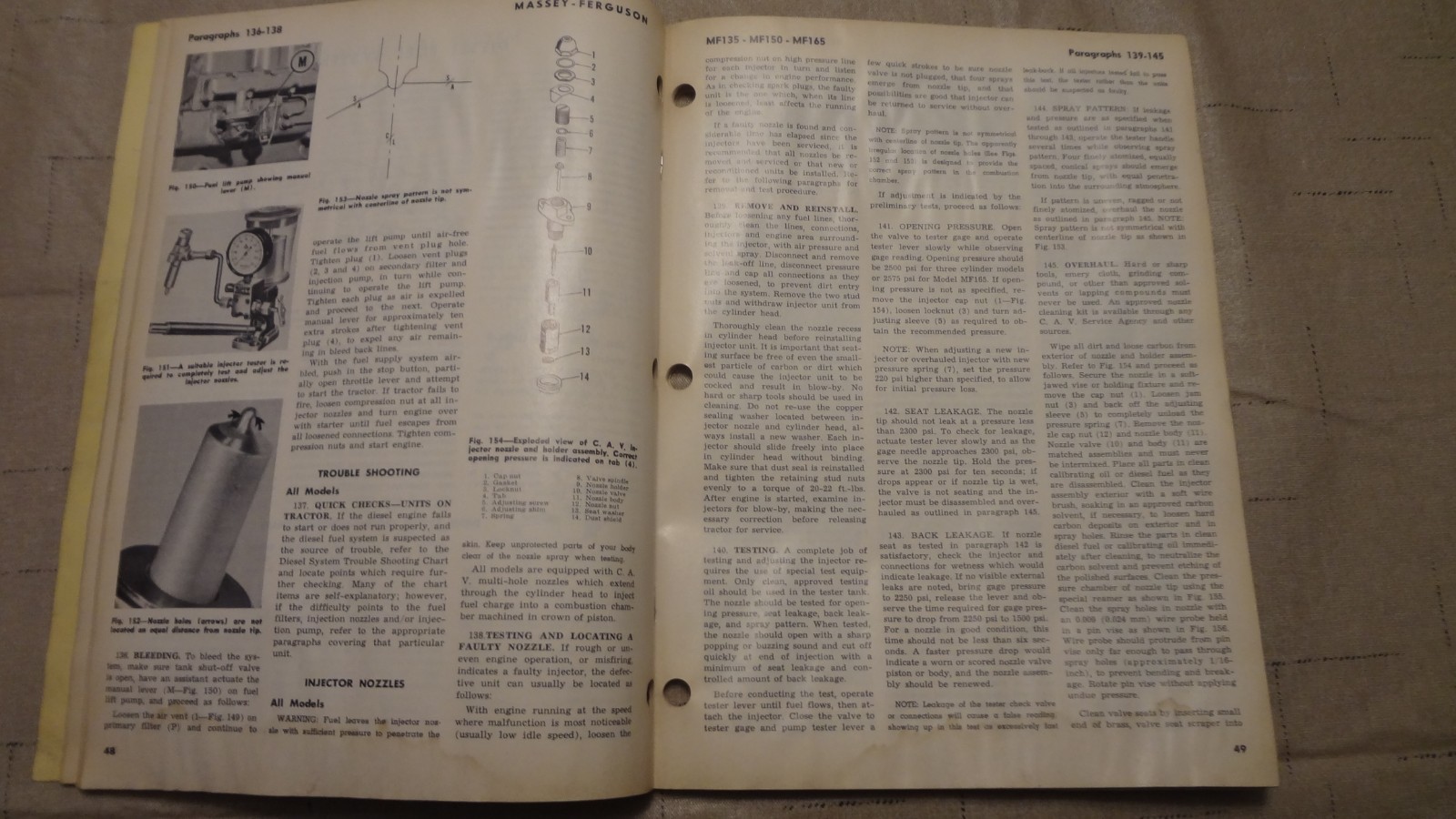 I&T Massey Ferguson MF135 MF150 MF165 Tractor Shop Service Manual MF-27 1969