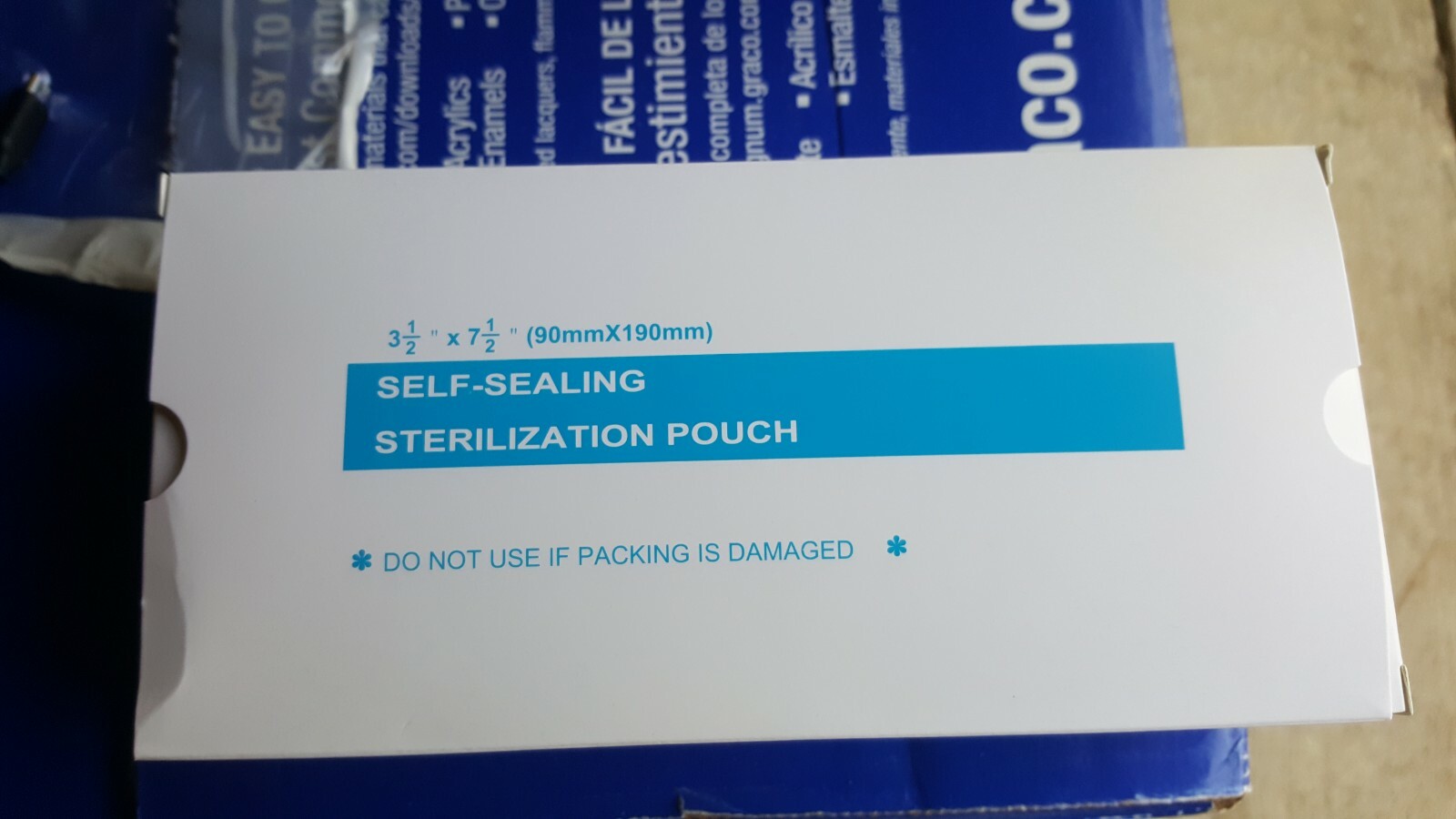 Self Seal Sterilization Pouch Storage Dental Nail Sterilizer Blue 3.5" x 7.5" 