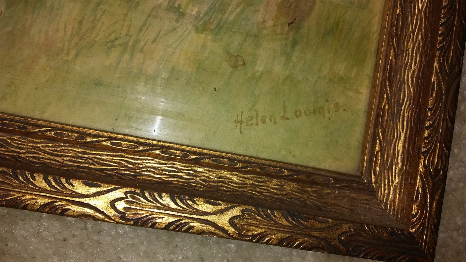 Helen Loomis Landscape in Wood Frame