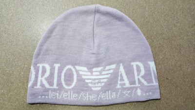 EMPORIO ARMANI PARFUMS Pink Original Authentic Beanie Hat One Size Knit Logo