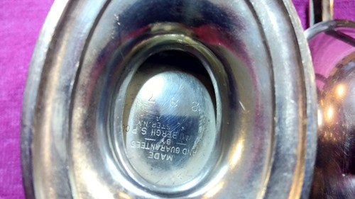 Antique Van Bergh Silver Plate Company Creamer and Sugar Set Tarnished, no dings