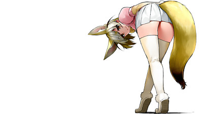 Anime girls ecchi kemono friends thighs thighhighs Playmat Gaming Mat Desk