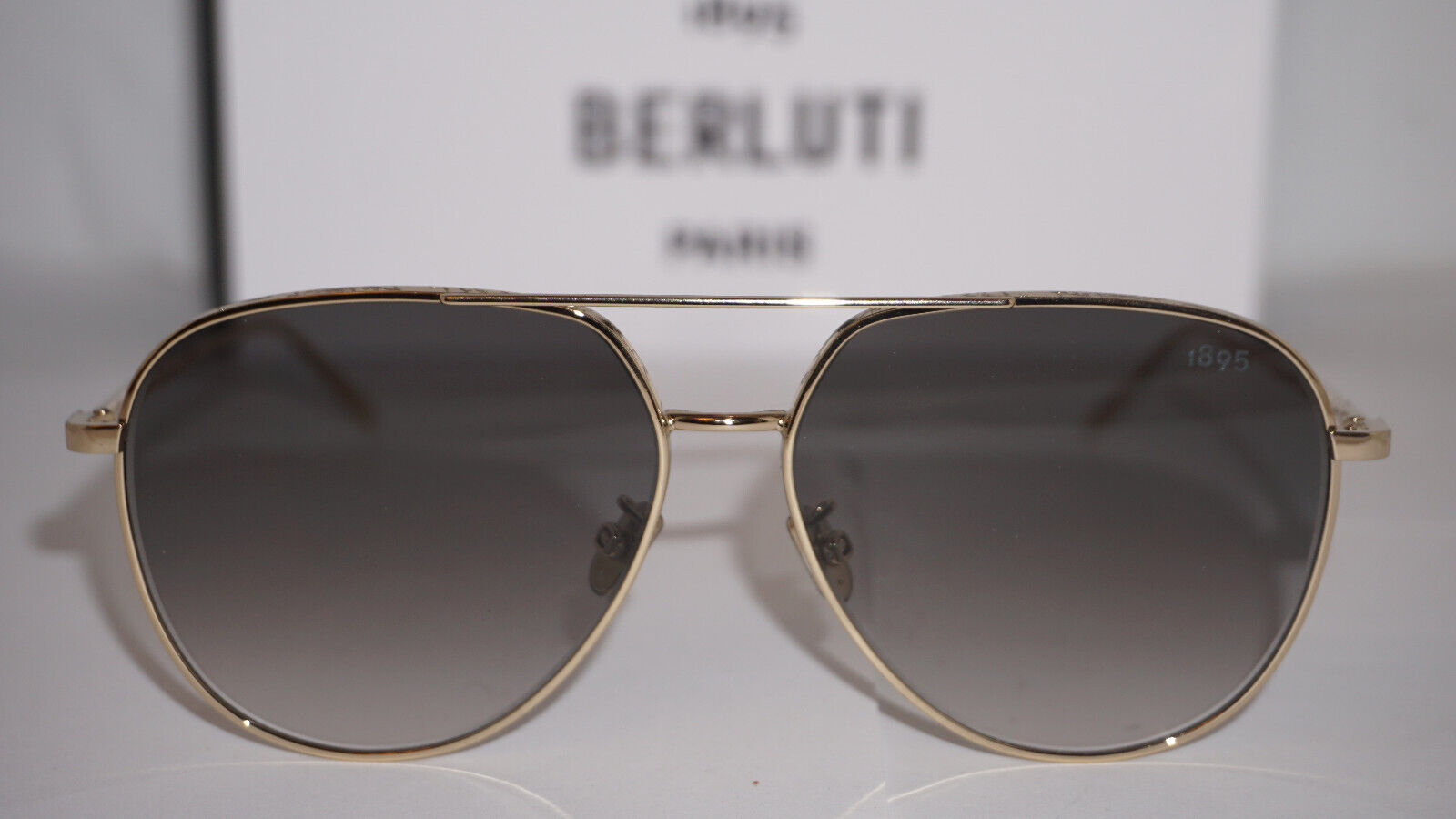 Pre-owned Berluti Sunglasses Aviator Gold Brown Bl40010u 32e 50 13 150