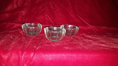 Set of three open salts flower design on the bottom  #  2620