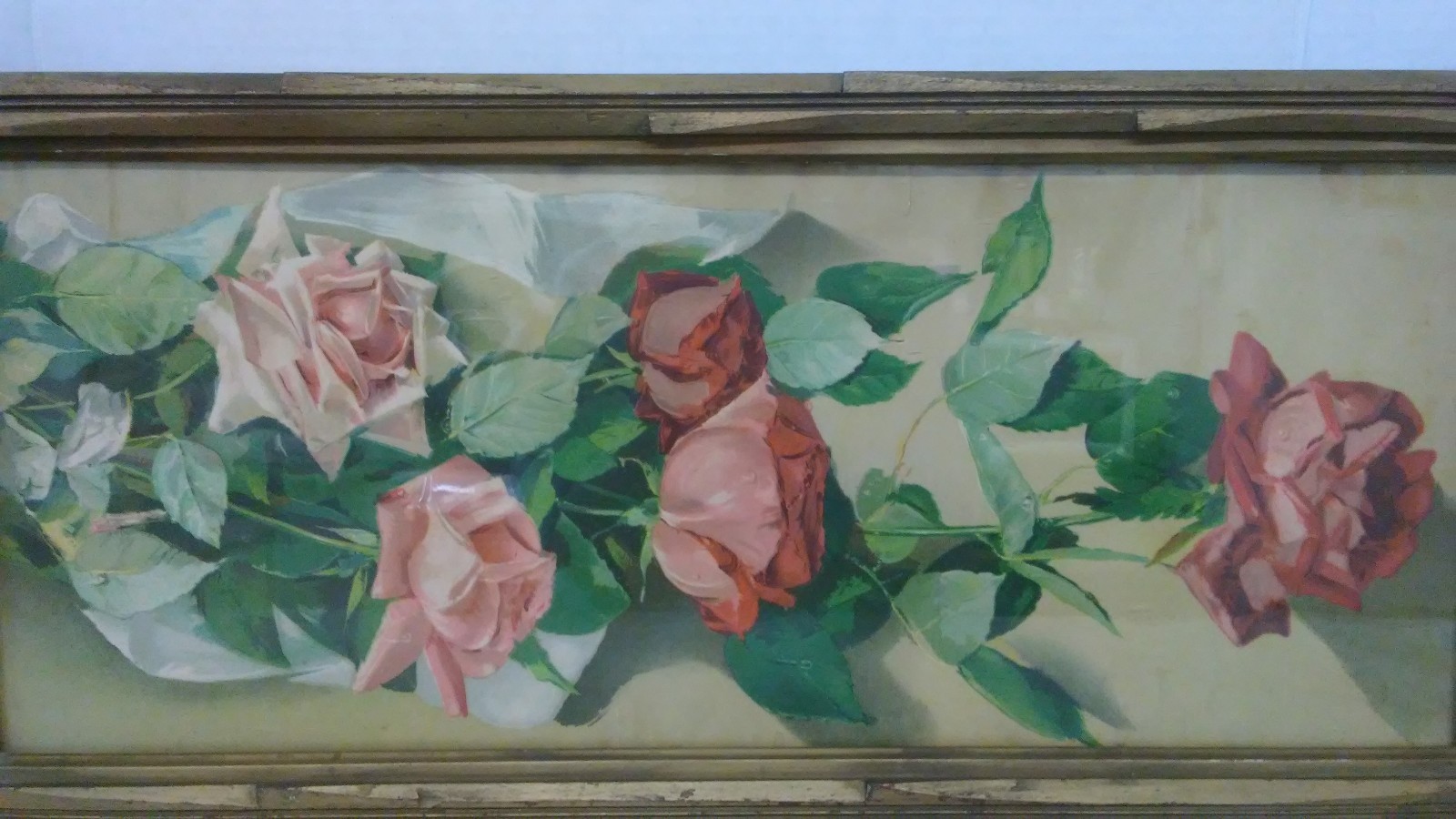 B. T. Babbitt's Best Soap 1890s advertising Rose lithograph bubble glass & frame
