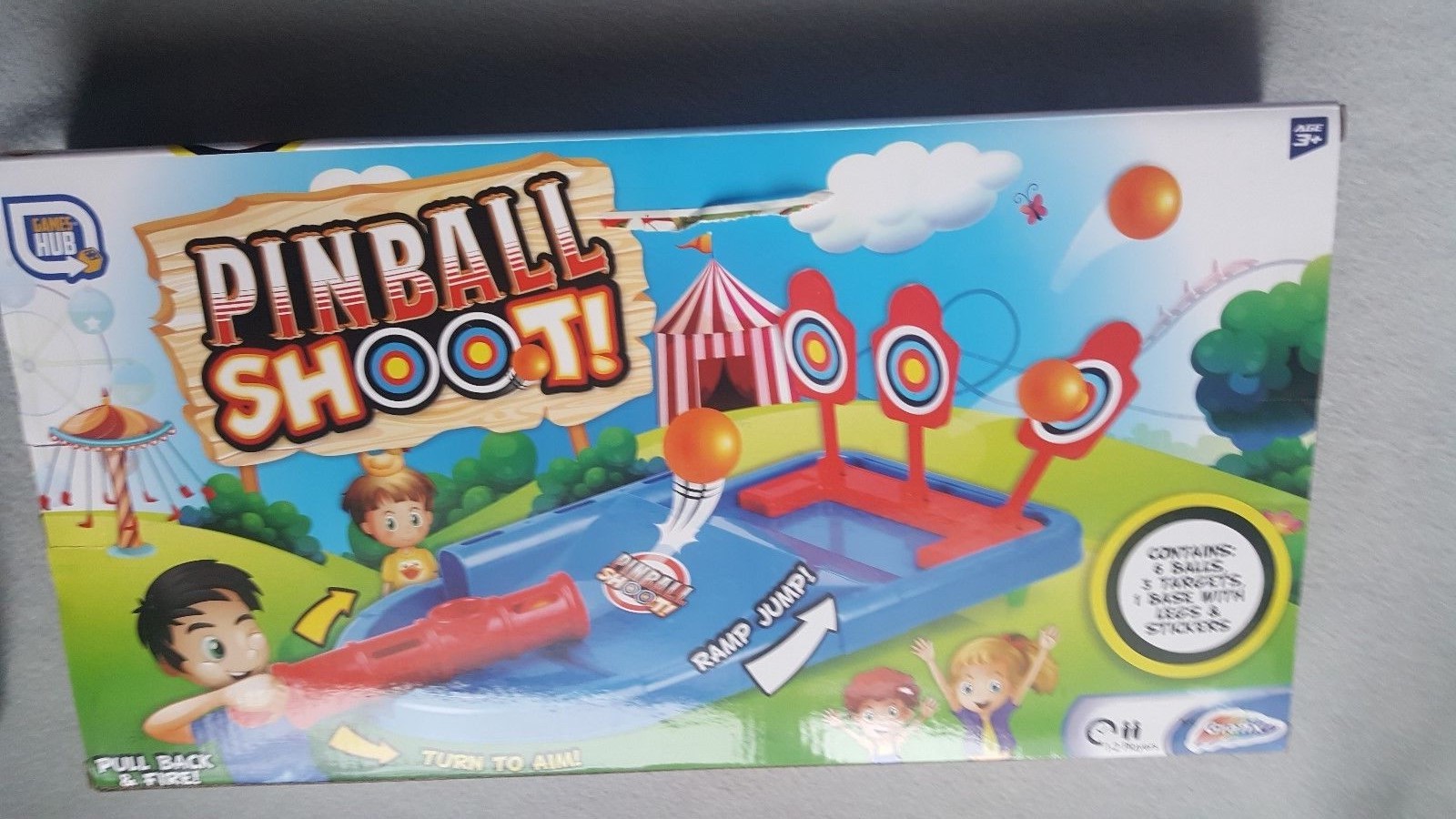 Games Hub Pinball Shoot Tabletop 2 Player Family Fun Target Shooting Grafix