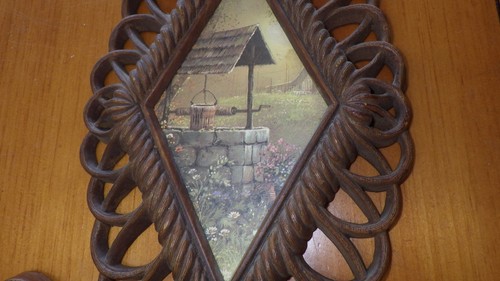 4 Brown HOMCO Home Interiors Diamond Scroll Wall Plaques 4 14.25