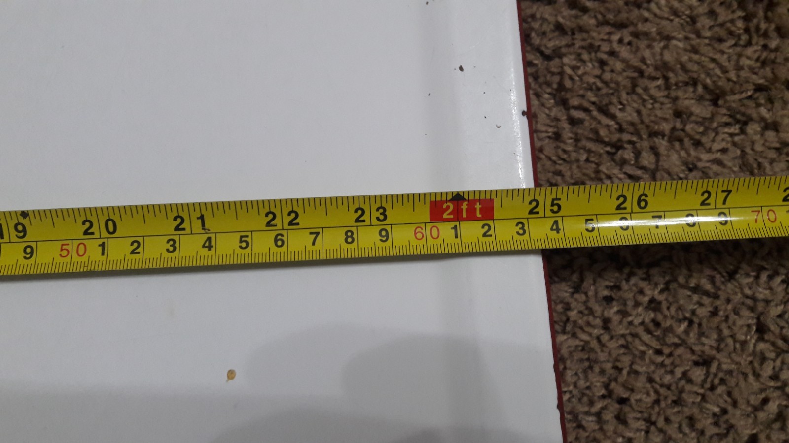 Porcelain Enamel Hoosier Table Top White Red Edge 40X25