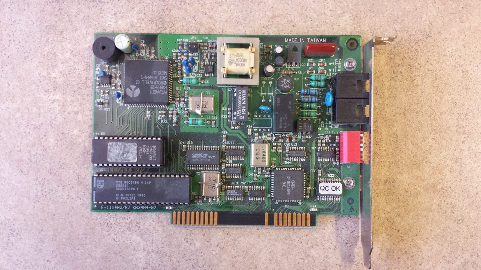 Philips Goldstar R0157080 ISA Modem Card Com X4 F-1114HV/R2 KB3404-02