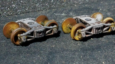 ON30 FREIGHT CAR TRUCKS & WHEEL SETS 2-PK BACHMANN #29903 ARCH BAR LONG CUSTOM 
