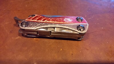 Gerber Dime Mini Multi Tool Pliers Knife Scissors Etc. Red/Grey, Finish Wear