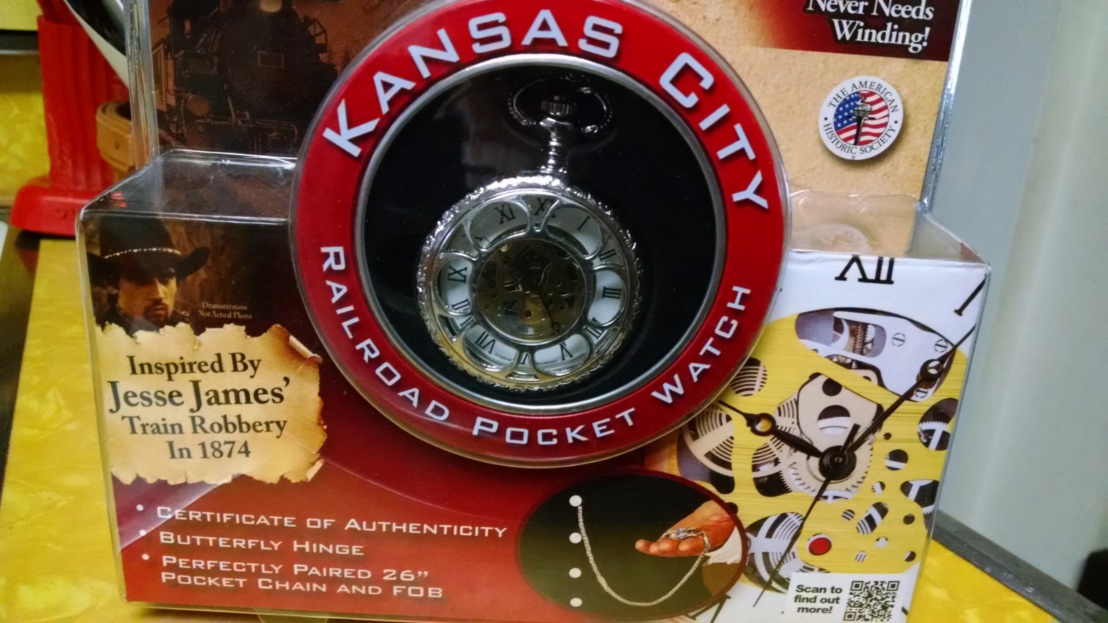 KANSAS CITY RAILROAD POCKET WATCH! NIB