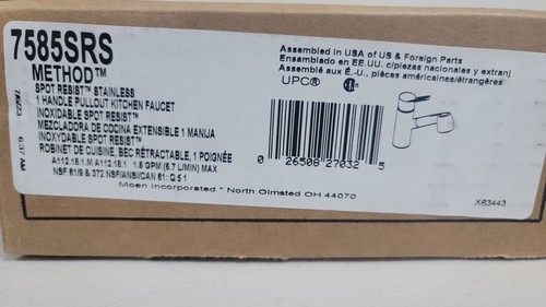 Moen 7585SRS Method Spot Resist Stainless One-Handle Pullout Kitchen Faucet