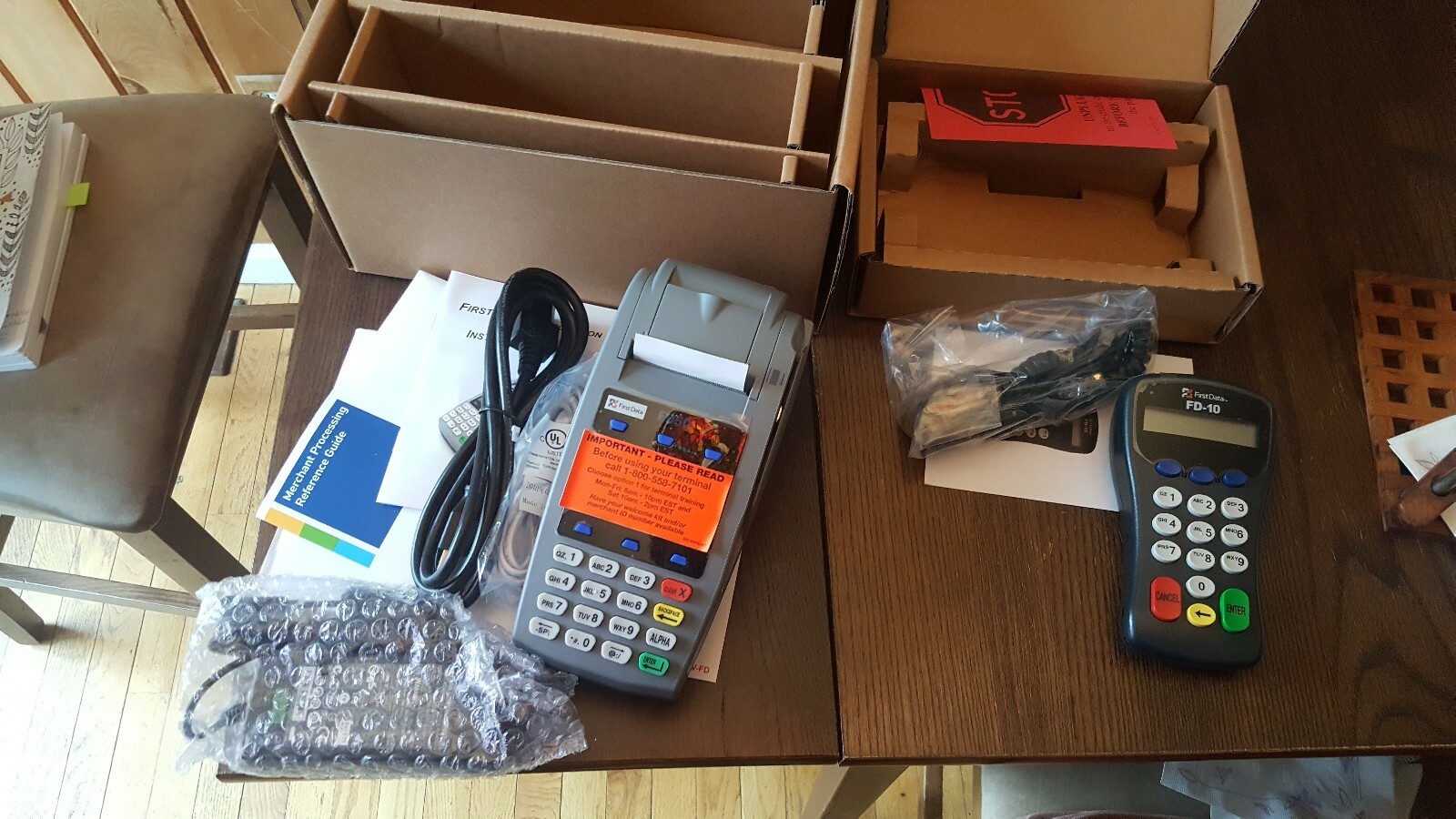 First Data FD50 Credit Debit Card Terminal with swipe and keypad  FD-50+FD10