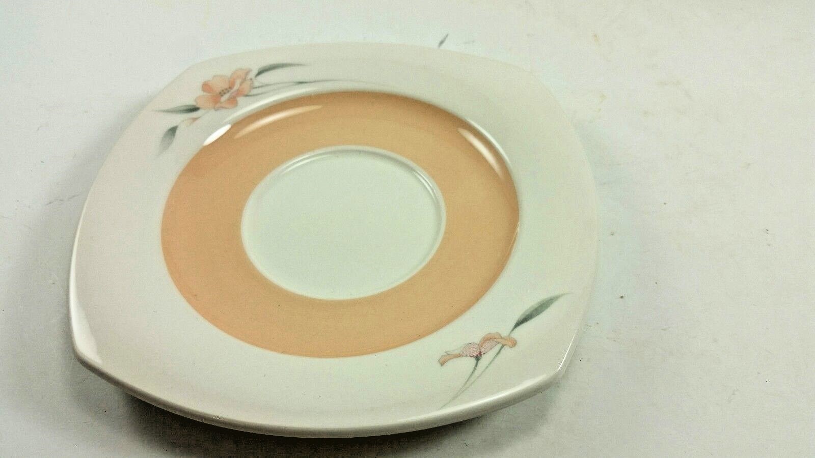 Nikko Quadrille Peach Glow 6 inch Saucer Floral Lot of 3