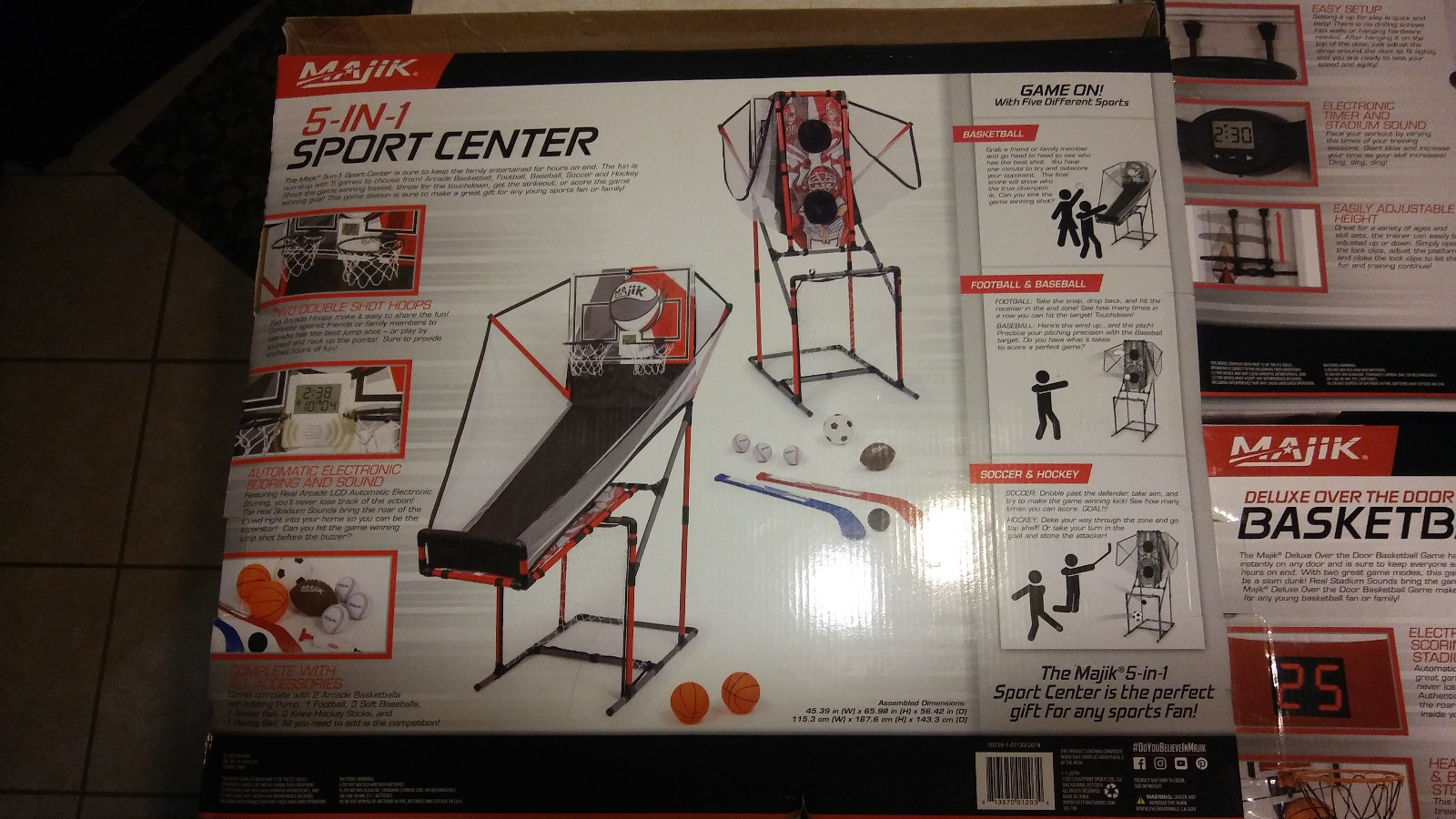 Majik 5-in-1 Electronic Arcade Sport Center Game System + Speedbag + Basketball