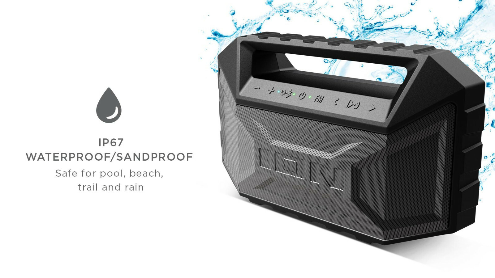 Ion Audio Aquaboom Max Portable Bluetooth Speaker - Boombox 
