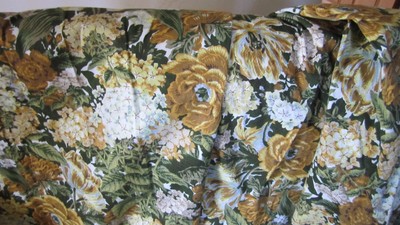 House N Home Fabrics & Draperies Hydrangea Olive Gold Floral 10 3/4 Yards Fabric