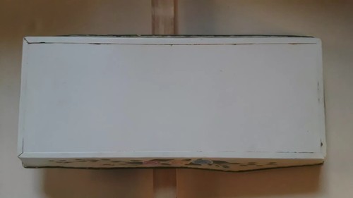 Long Toleware Tray Vintage, Green, blue, Pink, Handled, Floral Roses Shabby Chic