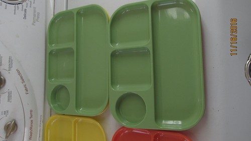 6 Colonial Multi Colored Serving trays For kids