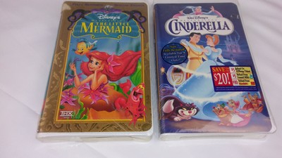 2 - Disney VHS - Brand New - Little Mermaid / Cinderella - Still Sealed