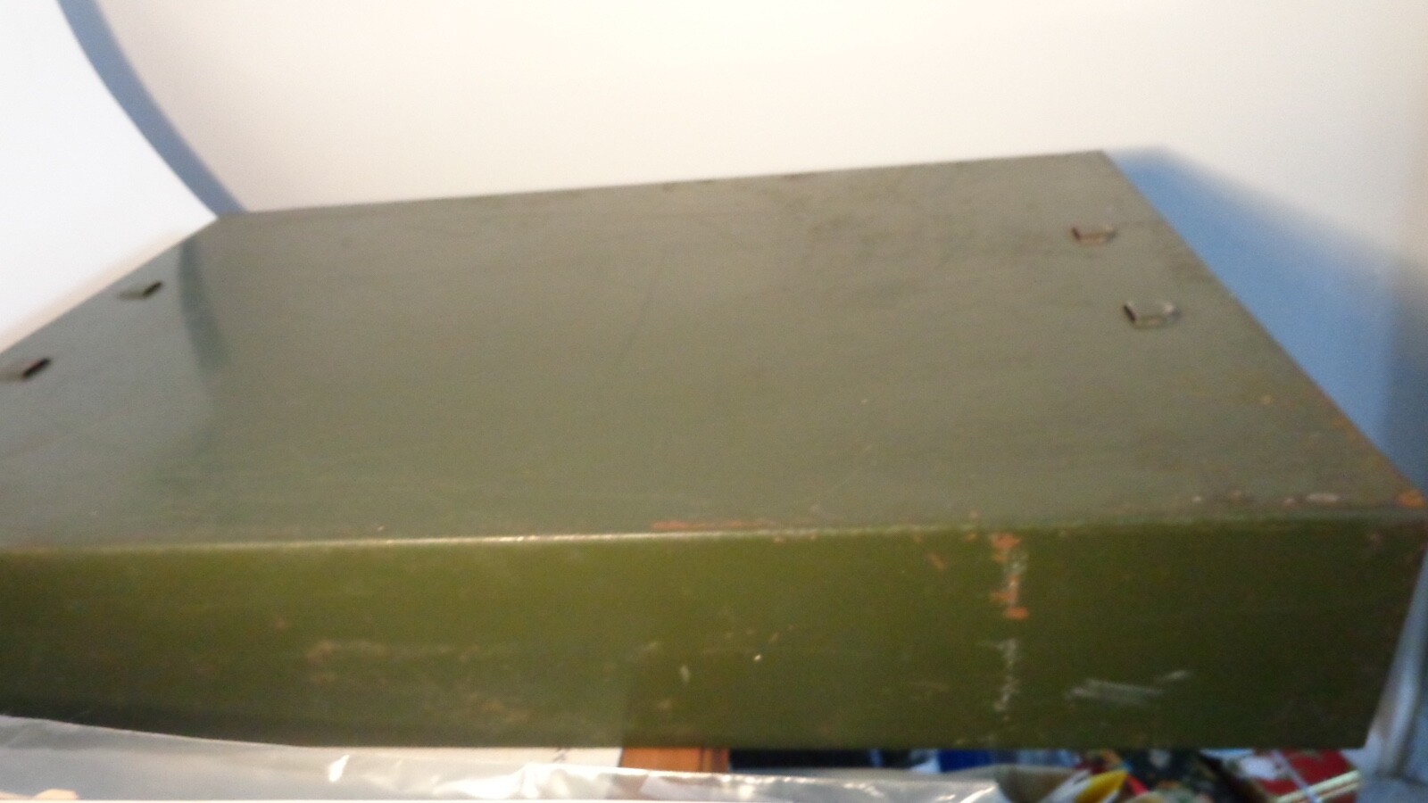 Vintage Safe-T- Stak Green Metal Single Draw Card File 24 x 16  x 4. Nice!!