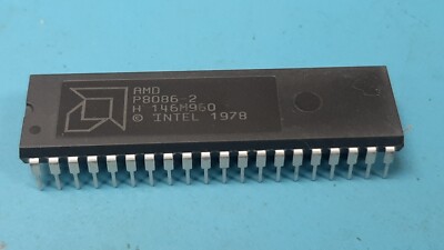 ( 2 PCS ) AMD P8086 MICROPROCESSOR 16-BIT 10 MHZ NMOS 40 PIN, NOS
