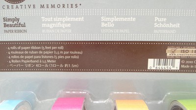 Creative Memories 4 Rolls Simply Beautiful Paper Ribbon Scrapbook Embellishment