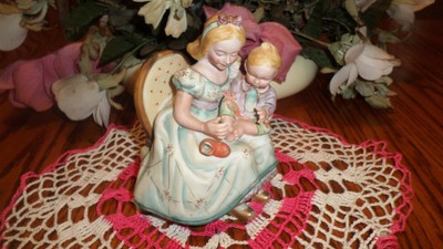 Vintage Shafford China Mother Playing w Baby Figurine - Hand Painted 