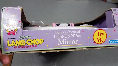 Vintage Baby Lambchop Light-up N' See Mirror Crib Toy musical NOS