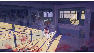 Anime blood indoors death girls nimbus bathroom Playmat Game Mat Desk
