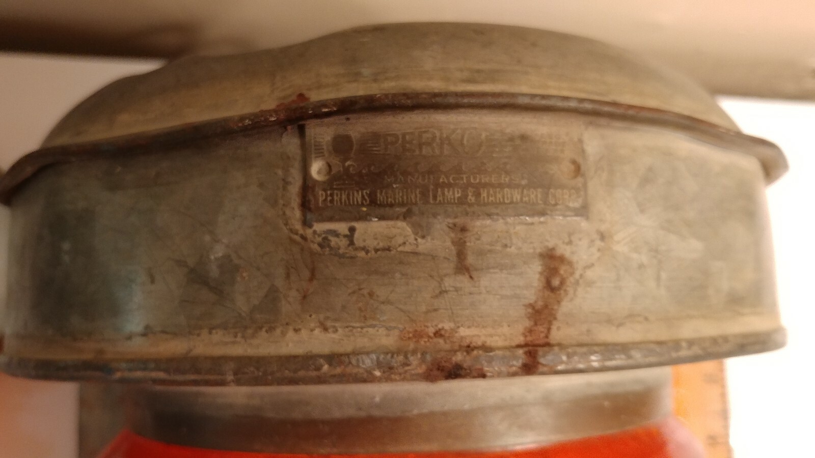 PERKINS MARINE LAMP HARDWARE PERKO SHIP NAUTICAL LAMP ORANGE BOAT MARITIME