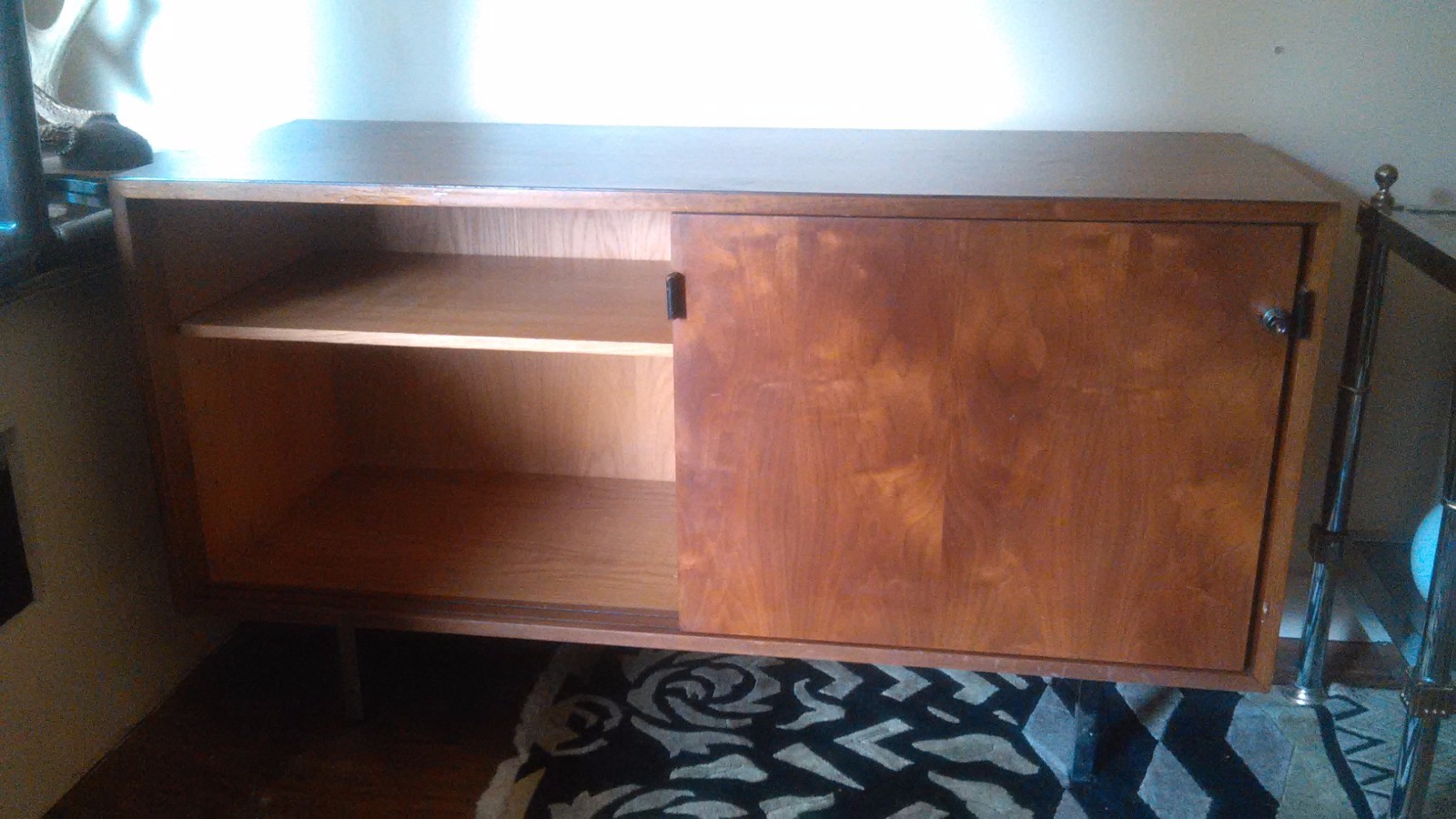 MID CENTURY MODERN FLORENCE KNOLL WALNUT 4' CABINET FOR KNOLL INTERNATIONAL