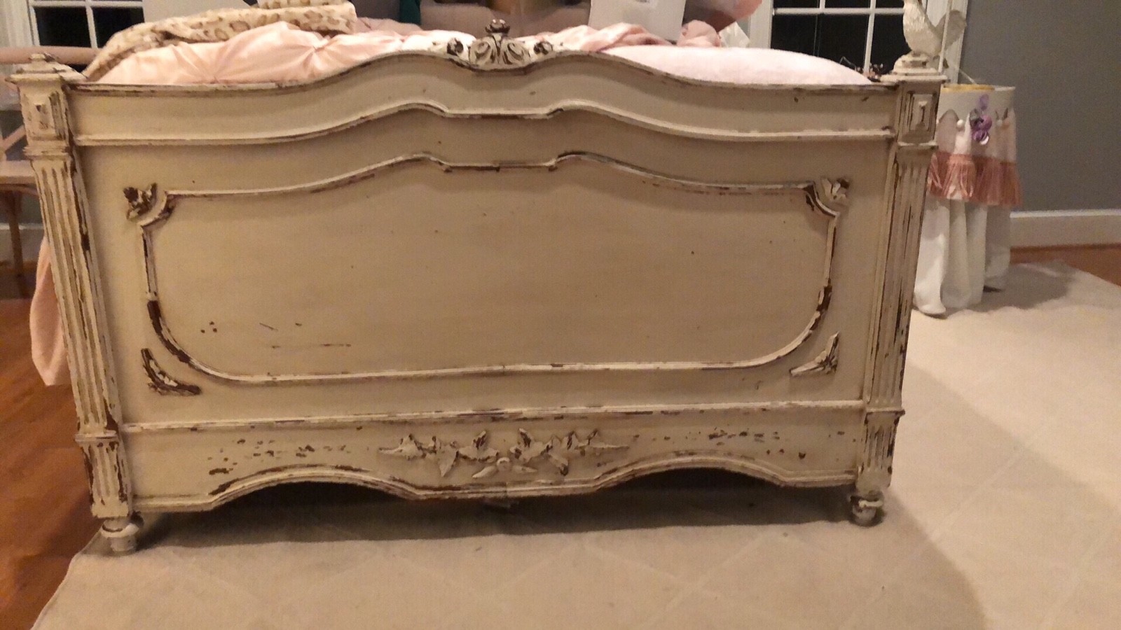 French Antique handcarved double bed, excellent detail and handiwork