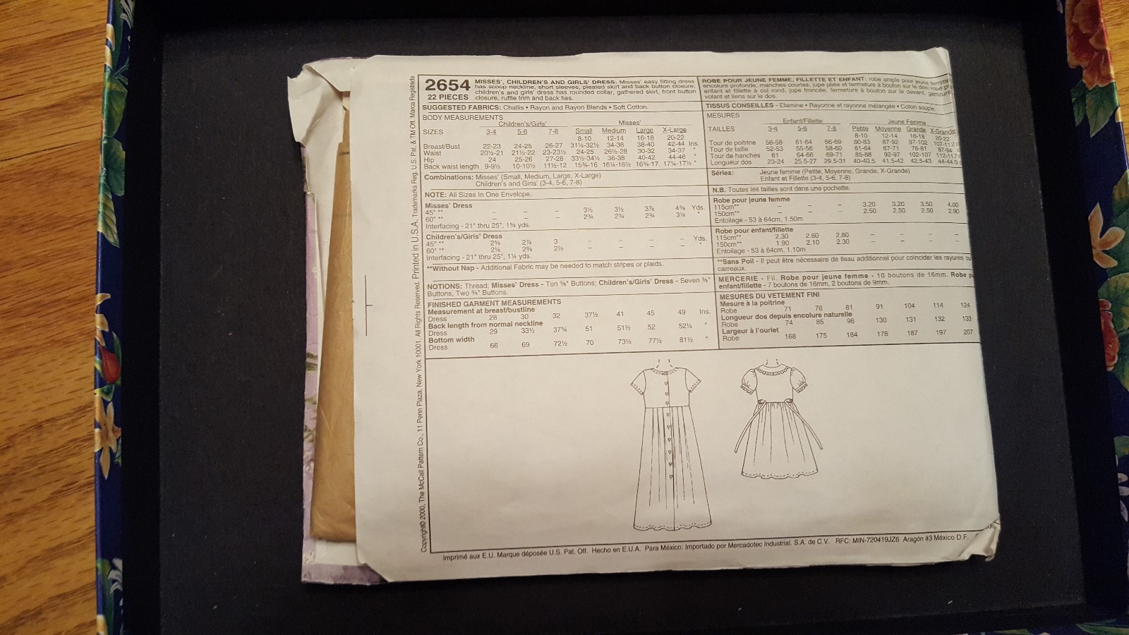 McCall's Pattern 2654 Mommy & Me Misses' & Girls' Dress SZ 8-22/3-8 UC