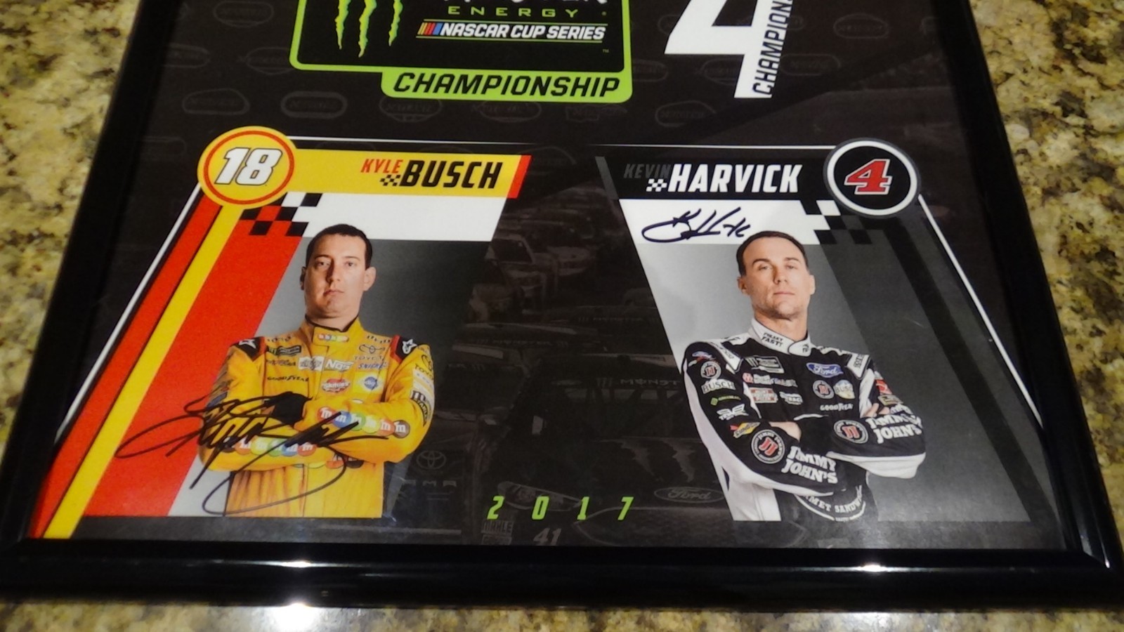 Nascar Championship Signed Autographed Poster Truex Busch Harvick Keselowski 2