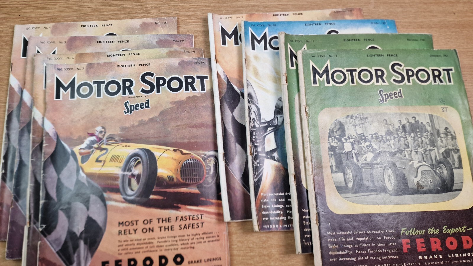 MOTOR SPORT Magazine 1951 8 Issues