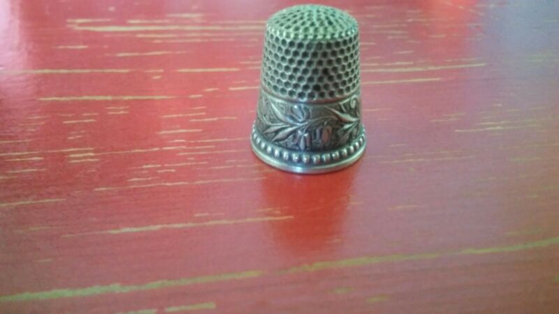 Extremely rare antique Ketcham and McDougall Lily of the Valley Sterling Thimble
