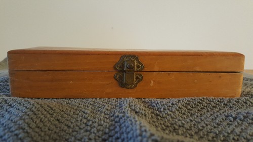 Charles Tollner Antique Wooden Advertising Pencil Box