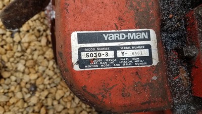 5 hp YARDMAN EARTHBIRD FRONT TINE GAS TILLER  - 26