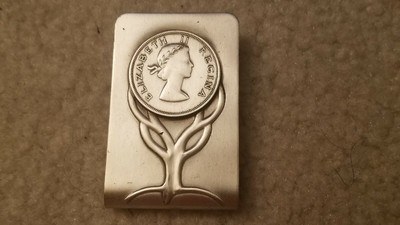 VINTAGE BALFOUR STERLING SILVER? ELIZABETH II 2 REGINA MONEY CLIP REGAL ROYAL