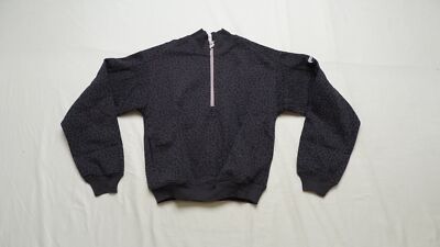 Fabletics Women's Forever Fleece 1/2 Zip Sweatshirt CL5 Pewter Leopard Size 2XS