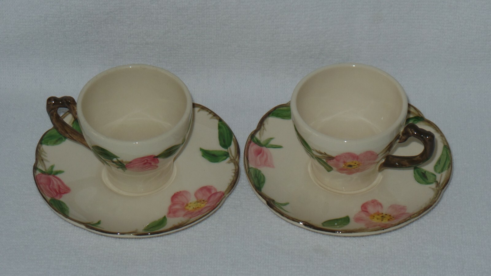 Franciscan Desert Rose Demitasse Cups and Saucers USA - Set of 2