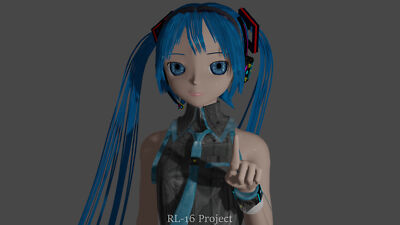 Anime just you and me hatsune miku blue eyes blender 3d Playmat Gaming Mat