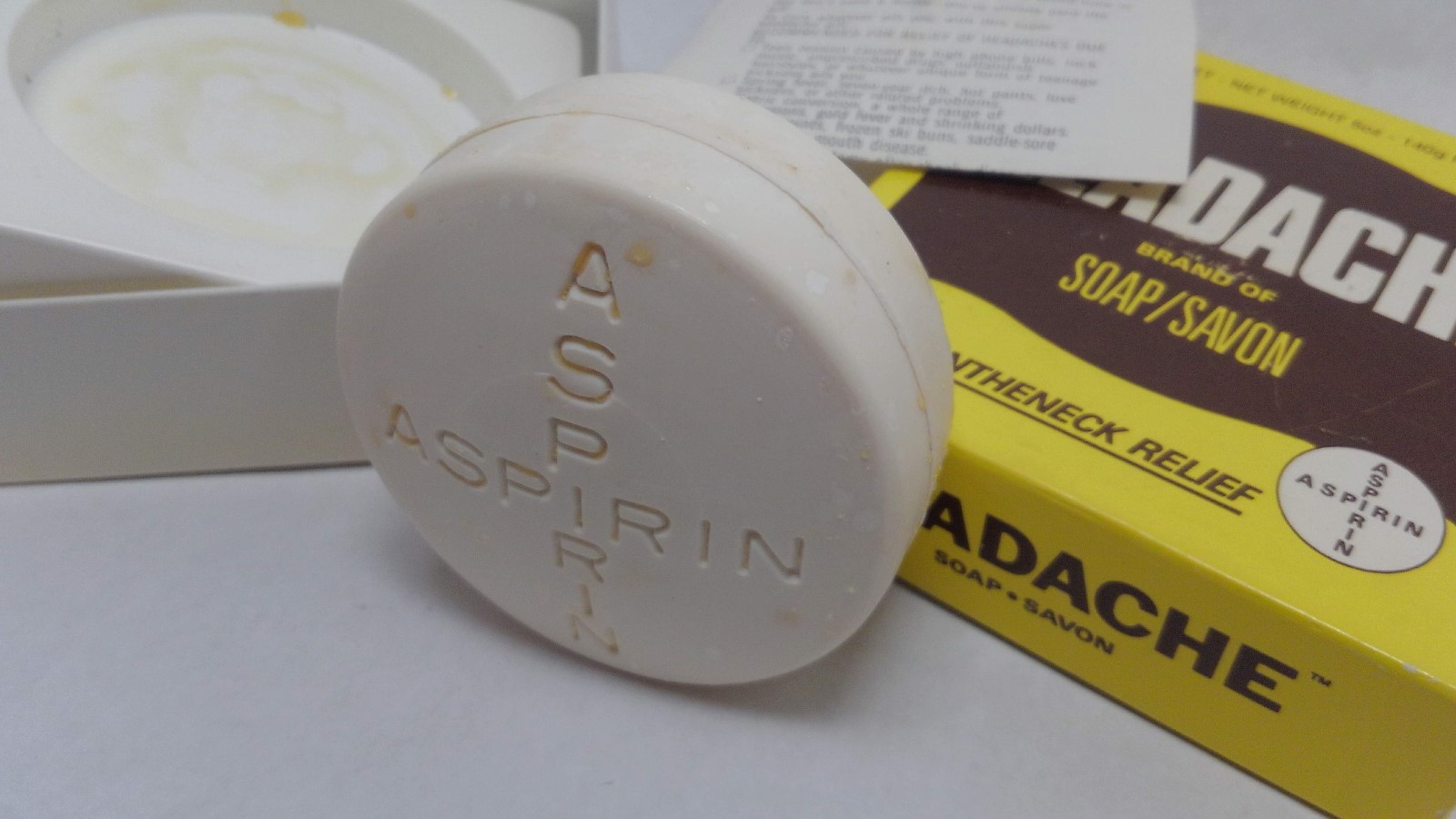 Novelty Gift Headache Brand of Soap Large Aspirin Shaped Bar