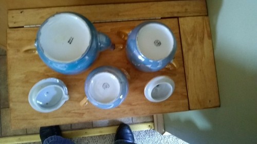 Art Deco Takito NIPPON Lusterware  Teapot Sugar & Creamer Set 3 Pieces TT. Excel